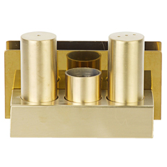 Groovy GRV-103 Round, With Napkin Holder Steel Salt Shaker Set, Gold - Groovy