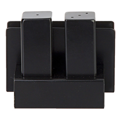 Groovy GRV-106 Napkin Holder Steel Salt Shaker Set, Set of 2 Black - Groovy