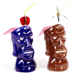 Groovy GRV-20217 Ceramic Tiki Mug, 8x17,5 cm, 350 cc, Kahverengi - Groovy