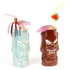 Groovy GRV-20219 Ceramic Tiki Mug, 8x17,5 cm, 350 cc, Kahverengi - Groovy