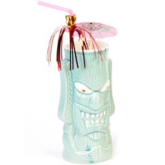 Groovy GRV-20219 Ceramic Tiki Mug, 8x17,5 cm, 350 cc, Yeşil - Groovy