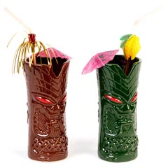 Groovy GRV-20221 Ceramic Tiki Mug, 8x17.5 cm, 350 cc, Brown - Groovy