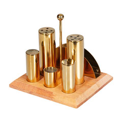 Groovy GRV-257 6'lı Yuvarlak Tuzluk Baharatlık Takımı, Altın - Groovy