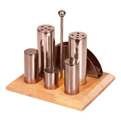 Groovy GRV-257 Set of 6 Round Salt and Spice Shakers, Copper - Groovy