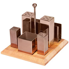 Groovy GRV-258 Set of 6 Square Salt and Spice Shakers, Copper - Groovy