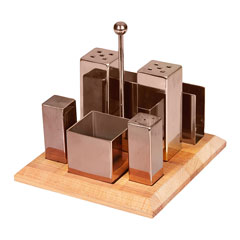 Groovy GRV-259 Set of 6 Square Salt and Spice Shakers, Copper - Groovy