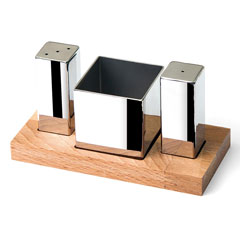 Groovy GRV-87 3-piece Square Salt and Pepper Shaker Set - Groovy