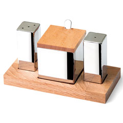 Groovy GRV-91 3-piece Square Salt and Pepper Shaker Set - Groovy
