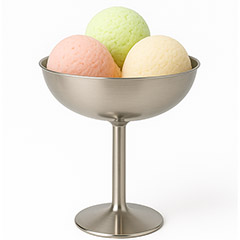 Groovy GRV-ÇD-01 Çelik Dondurma Kadehi, 10x11 cm - Biradlı