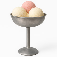 Groovy GRV-ÇD-02 Retro Çelik Dondurma Kadehi, 10x10,5 cm - Biradlı