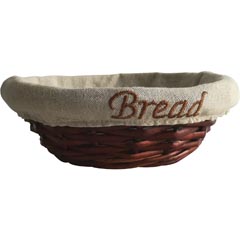 Groovy Hasır Bread Basket, Cloth Lined, Round, 22x7 cm - Groovy