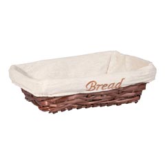 Groovy Hasır Bread Basket, With Cloth, Rectangular, 22x16x7 cm - Groovy