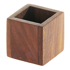 Groovy Iroko Square Stick Sugar Bowl - Biradlı