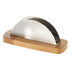 Groovy Oval Napkin Holder, Wooden Stand - Biradlı