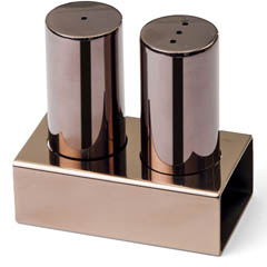 Groovy Pair Round Thick Salt Shaker, Copper - Groovy