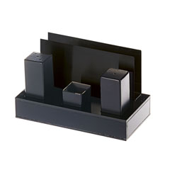 Groovy Pleksi St.Kare Salt Shaker-Napkin Holder Set Black - Biradlı