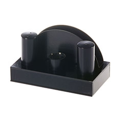 Groovy Pleksi St.Round Salt Shaker-Napkin Holder Set Black - Biradlı