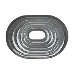 Groovy Polikarbon Valovan Kalıbı, Oval, Düz - Biradlı