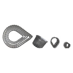 Groovy Polycarbonate Valovan Mold, Drop, Serrated - Biradlı