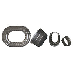 Groovy Polycarbonate Valovan Mold, Oval, Toothed - Biradlı