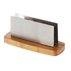 Groovy Rectangular Napkin Holder, With Wooden Stand - Biradlı