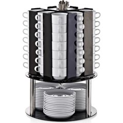 Groovy Rotating Cup Stand with Plate, Capacity 56 Pieces - Groovy