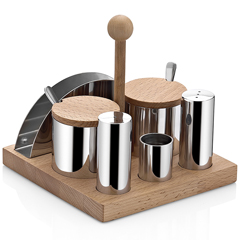 Groovy Round 6-Piece Salt Shaker Spice Set -Copper - Biradlı