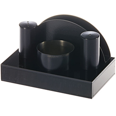 Groovy Round Plexi St. Set of 4 Salt Shakers Black - Biradlı