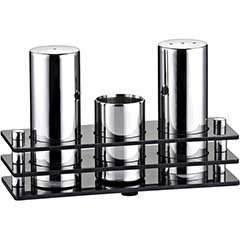 Groovy Set of 3 Rectangular Plexiglass Stand Salt Shaker, Matte - Groovy