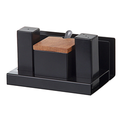 Groovy Set of 4 Square Salt and Spice Shakers, Black - Groovy