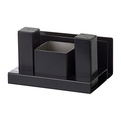 Groovy Set of 4 Square Salt and Sugar Containers, Black - Groovy