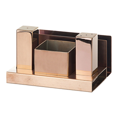 Groovy Set of 4 Square Salt and Sugar Shakers, Copper - Groovy