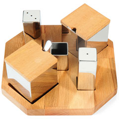 Groovy Set of 5 Square Salt and Spice Shakers, Matte-Glossy - Groovy