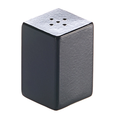 Groovy Square Short Salt Shaker, Diameter 4x4x6 cm, Black - Biradlı