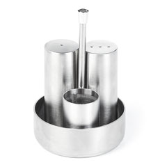 Groovy Steel Stand 3-piece Salt Shaker Set - Groovy