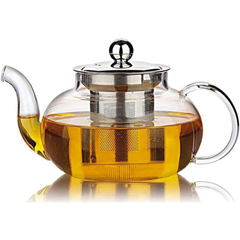 Groovy Steel Strainer Glass Teapot 400 Ml - Biradlı