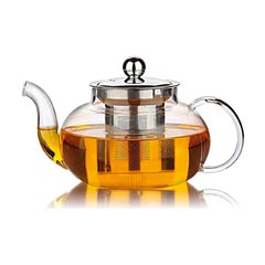 Groovy Steel Strainer Glass Teapot, 600 Ml - Groovy