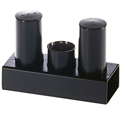 Groovy Triple Round Thick Salt Shaker, Black - Biradlı