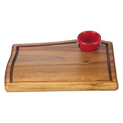 Groovy Walnut Steak Wooden Sauceboat, 32x23 cm - Groovy