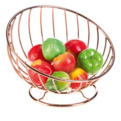 Groovy Wire Fruit Basket, Copper, 21x14x16.5 cm - Groovy