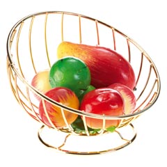 Groovy Wire Fruit Basket, Gold, 21x14x16.5 cm - Groovy