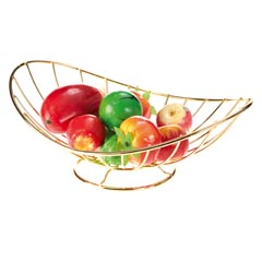 Groovy Wire Fruit Basket, Gold, 35x24x11, cm - Groovy