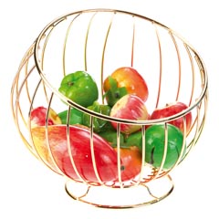 Groovy Wire Fruit Bowl, Gold, 24x14x21 cm - Groovy