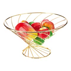 Groovy Wire Fruit Holder, Gold, 30x14x16 cm - Groovy