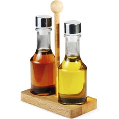 Groovy Wooden Stand 2-piece Oil Bottle, 130 cc - Groovy