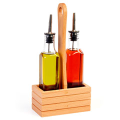 Groovy Wooden Stand 2-Piece Oil Set, Square, 250 cc - Groovy