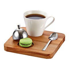 Groovy Wooden Stand Square Nescafe Set, 17.5x17.5x2 cm - Groovy