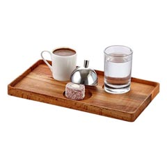 Groovy Wooden Stand Turkish Coffee Service Set Rectangular, 22.5x14.5x2 cm - Groovy