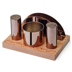 Groovy Yuvarlak 4'lü Tuzluk Takımı- Bakır - Groovy