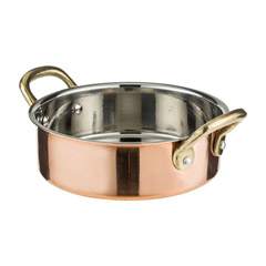 Gurmeaid Mini Sauce and Frying Pan, Exterior Copper, Interior Stainless Steel, 12x3.75 cm - Gurmeaid